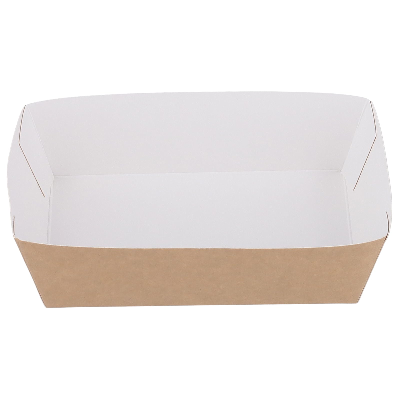 KEILEOHO Lot de 100 bols en carton jetable, 13 x 8 x 4 cm, pour saucisse au curry, frites, macarons, salade, collations, barquette alimentaire