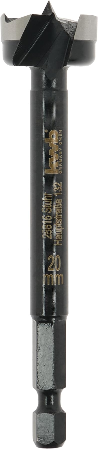 Broca Forstner de 20 mm con cabeza forjada y punta rectificada en 4 lados