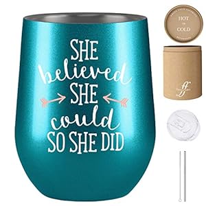 Fancyfams She Believed She Could So She Did – Congratulations Gifts – Graduation Gifts for Her – 12 oz Stainless Steel…