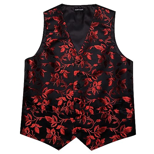 Image of Barry.Wang Formal Men Flower Vest Paisley Jacquard Silk Ties Suit Waistcoat Set Wedding 5PCS