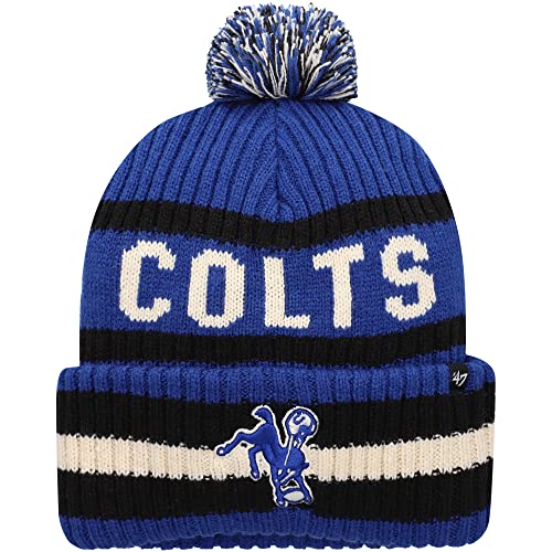 47 Men's Royal Indianapolis Colts Bering Cuffed Knit Hat with Pom