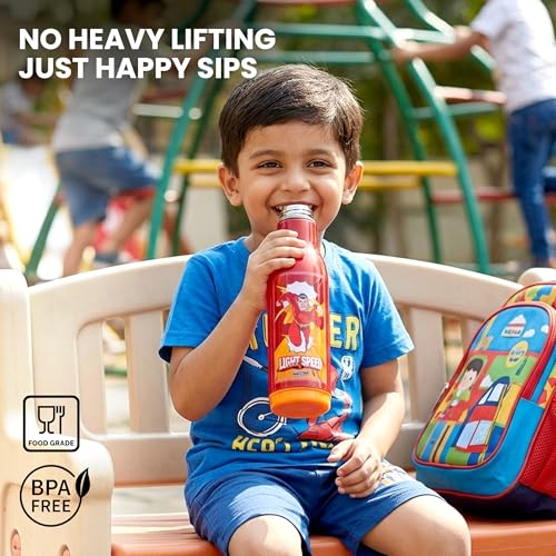 Image of Nayasa Whip 900 ml Insulated Inner Steel Water Bottle | Wide Mouth Leakproof Bottle | BPA-Free Durable Water Bottle | Red