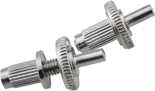 Miniatura 5 de Ruiwaer 2 postes de puente de guitarra, poste de puente con anclajes, puente de soporte de guitarra, puente Tune-O-Matic Bridge, plateado