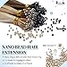 Straight Nano Ring Bead Hair Extension, 100% Remy Human Hair Extension Pre-bonded Micro Nano Rings Beads Loop Hand Tied Hairpiece 14 Inch 1g/strand 50g/pack