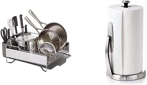 KitchenAid Estante para platos de gran capacidad con OXO Good Grips SimplyTear Soporte para toallas de papel