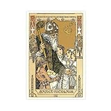 Poster mit Heiligem Nikolaus – Heinrich Lefler, Schlafzimmer, Leinwand-Dekor, Druck, Wandkunst, Büro, Zimmer, ästhetische Dekoration, Geschenk, ungerahmt, 40 x 60 cm