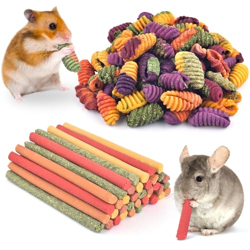 ERKOON Chinchilla Treats con 40 Piezas Palitos de Heno