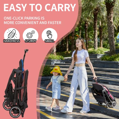 Image of Cool Kids Superb Lightweight Travel Stroller, Compact One-Hand Fold Buggy | Need an airplane approved toddler stroller? Slide folded giraffe pram like rolling luggage through airport security.