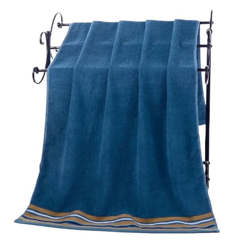 Serviette de bain douce et absorbante bleu qui ne déteint pas au lavage