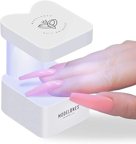 modelones Mini luz UV para uñas de gel, lámpara de uñas UV, luz de uñas con 2 temporizadores para extensión de esmalte de gel de secado rápido,