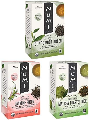 Numi Organic Green Tea Variety Pack, 18 Count (Pack of 3)