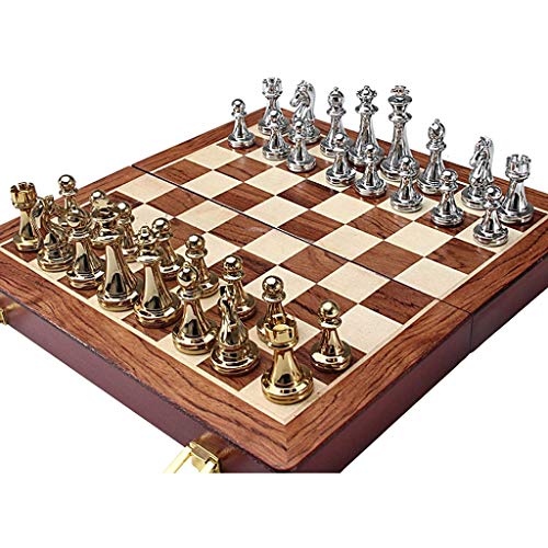 Chess 11.7 Chess Set Large Metal Deluxe Chess Set Travel Portable Folding Chess Board Game Set Alloy Chess Pieces Walnut Wood Chess Board Educational Toys for Kids and Adults Chess Set Chess 11.7" Chess Set Large Metal Deluxe Chess Set Travel Portable Folding Chess Board Game Set Alloy Chess Pieces Walnut Wood Chess Board Educational Toys for Kids and Adults Chess Set