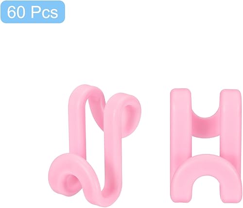 Miniatura 3 de uxcell Ganchos para colgar ropa, 60 unidades, ganchos de plástico ABS, extensores de colgador, ganchos para colgar ahorran espacio para armario
