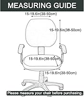 Vista 2 de Shukii Funda impermeable para silla de escritorio de oficina, funda de piel sintética, elástica, giratoria, para silla de computadora, protector