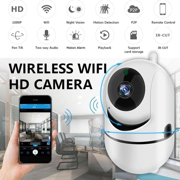 Image of DEATTI WiFi CCTV Security Camera from | Mobile App | Two Way Talk | Night Vision | Cloud & SD Card Recording (DECM6)