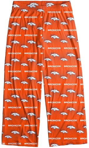 FOCO Denver Broncos Men's Scatter Pattern Pajama Lounge Multi Color Pants
