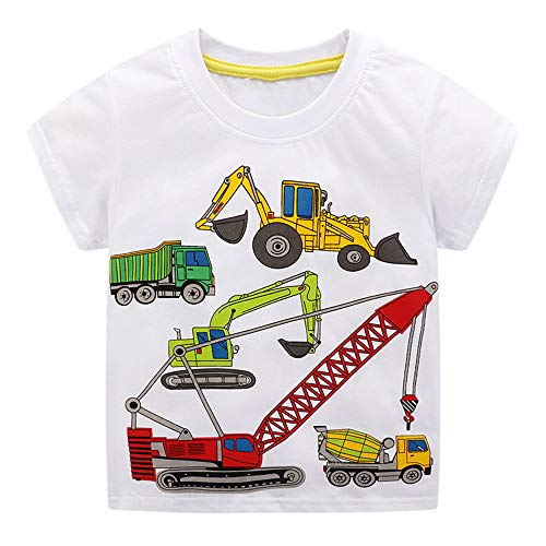 Image of Toddler Boys' Short Sleeve Tees Cotton Casual Graphic Crewneck Summer Top Clothes T-Shirts