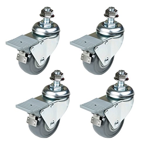 POWERTEC Set, 4-Pack 17202 Dual Locking Swivel Caster Wheels Set of 4