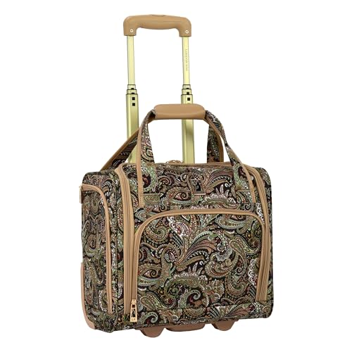 London Fog Mayfair 15 Inch under the Seat Bag Black Sand Paisley