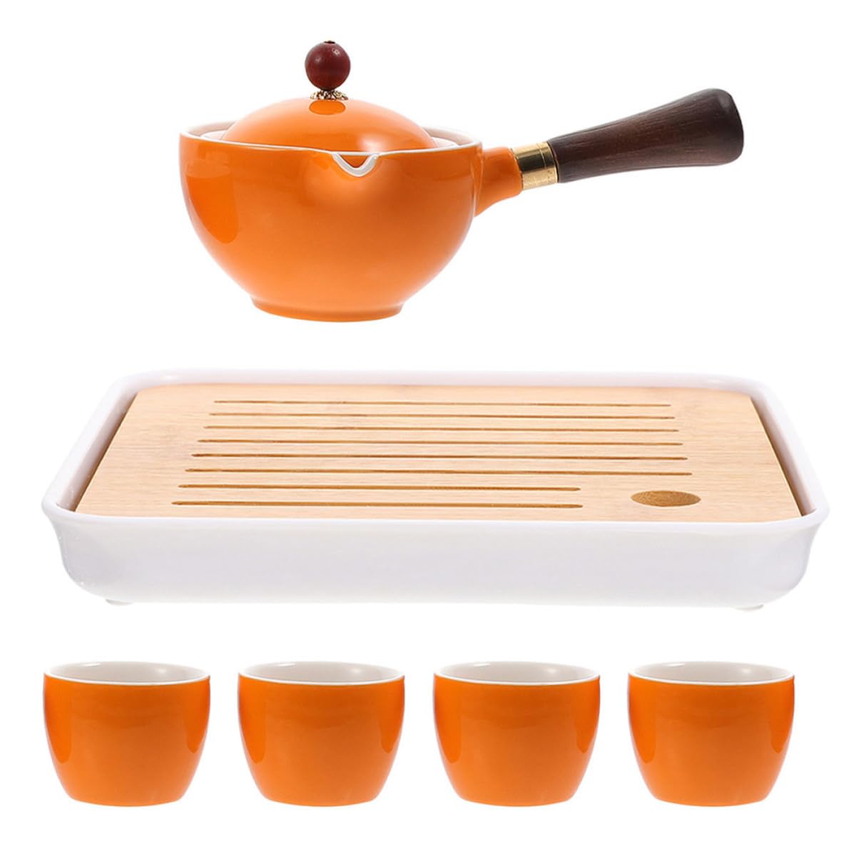 Tetera Gongfu de cerámica con diseño giratorio de alta precisión y acabado elegante