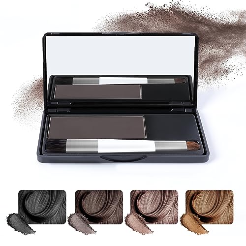 Kilomets Root Touch Up - Root Cover Up - Gray Hair Coverage Touch Up Powder- Hair Powder Waterproof, Sweatproof with Brush- Conceals Hair Loss Fibers Thinning Hair for Women & Men, Dark Brown