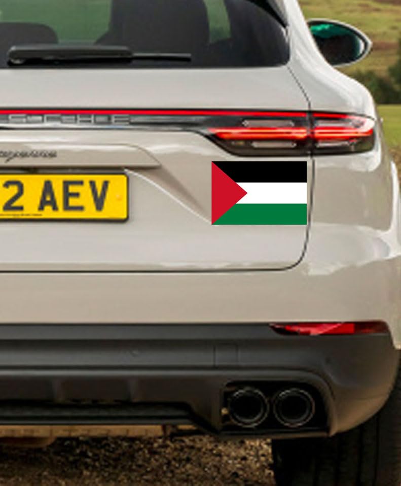 Image of 4 Pack Reflective Palestinian Flag Sticker - 6 x 4 Inches - Palestine Flag Sticker -Free Palestine Decal Waterproof for Car Bumper Trucks Window Bumper Laptop