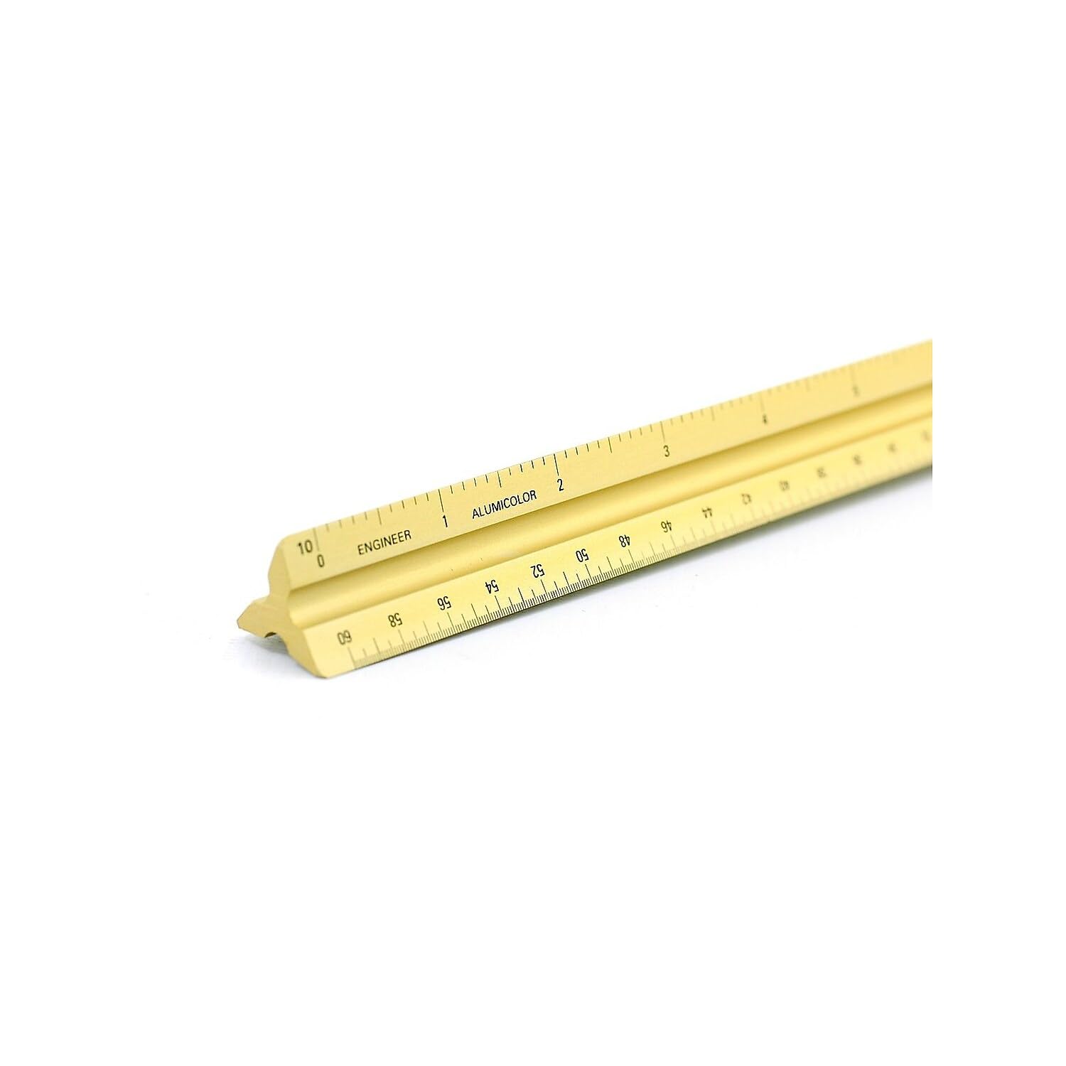 Alumicolor Aluminum Engineer Solid Drafting Scale, 12IN, Gold
