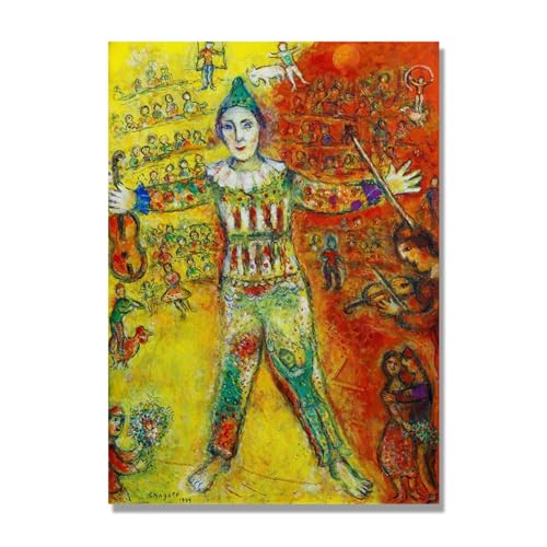 Célèbre tableaux à l'huile abstrait : toile décorative Clown en jaune pour salon