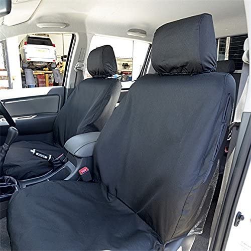 UK Custom Covers SC139B Tailored Heavy Duty Waterproof Front Seat Covers Black - To Fit Toyota Hilux 2005-2016