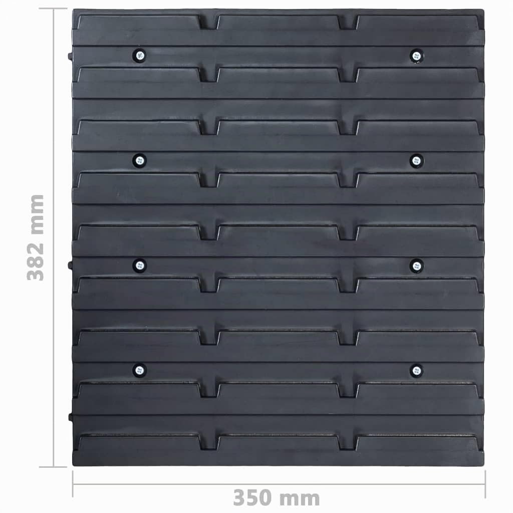vidaXL Kit de Cajas de Almacenaje 96 Piezas con Paneles de Pared Sistema de Almacenaje de Herramientas Estantería de Bricolaje Azul