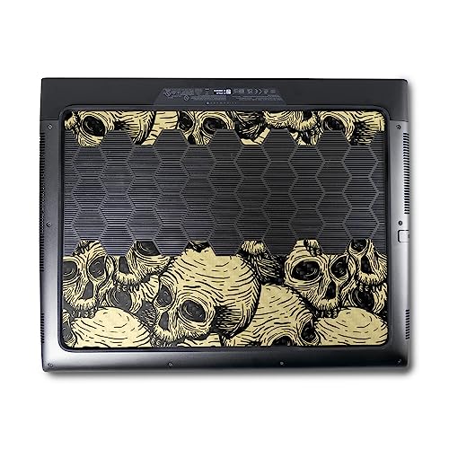 Image of MightySkins Carbon Fiber Skin Compatible with Alienware M18 R1 (2023) Full Wrap Kit - Inked Skulls | Protective, Durable Textured Carbon Fiber Finish | Easy to Apply & Change Styles | Made in The USA
