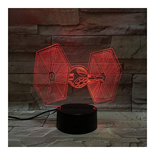 Luz de ilusión LED para satélites, Mesita de Noche óptica en 3D...