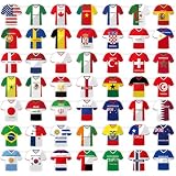 ZXTGBQ Juego de Banderas del Mundial de Fútbol 2026, Camisetas de 49 Países para la Decoración del Mundial 2026, para la Copa del Mundo, Eventos Futbolísticos y Fiestas