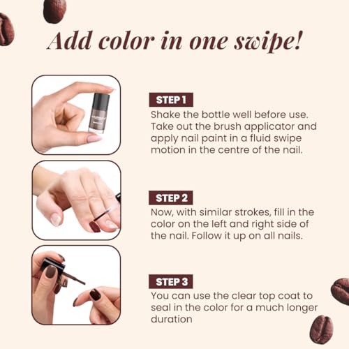 Image of Coloressence Coffee Coats Nude Nail Paint Kit, Set of 5 with FREE Nail Polish Remover | Glossy Finish | Quick Dry | Chip Resistant