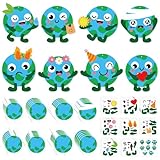 ANGOLIO Happy Earth Day Craft Kit - 40 Sets Happy Earth Day DIY Craft Ornaments DIY Paper Craft Hanging Ornament Make Your Own Face Stickers Art Decor for Home Office Classroom Activity Party Supplies