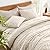 Litanika King Size Comforter Set Beige, 3 Pieces Lightweight Tufted Bedding Comforter Set Cream, All Season Down Alternative Comforter Fluffy Bed Set Gift Choice