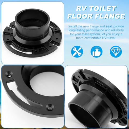 Image of MAYIT RV Toilet Seal and 3 inch Socket Flange Kit Replacement Fit for RV 300 /310 /320 RV Toilets Replacement Parts 385345892 Flange, 385311658 Flush Ball Seal, 385311652 Base Seal