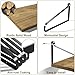 Love-KANKEI Floating Shelves Wall Mount Rustic Wood Wall Shelves with Large Storage L16.5 x W12 inch for Kitchen Living Room Bathroom Bedroom Set of 2 Carbonized Black