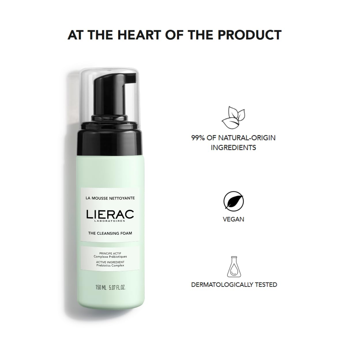 Lierac Mousse Struccante Viso Detergente, Purificante e Lenitiva, per Tutti i Tipi di Pelle, Formato da 150ml, 0.2 kilograms