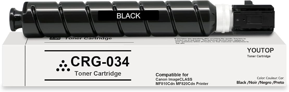 CRG-034 CRG034 034 Black Toner Cartridge 9454B001 Replacement for Canon Color imageCLASS MF810Cdn MF820Cdn Printer