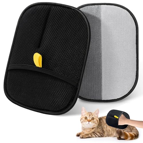 2 Stück Fell Magnet Handschuh, Fellmagnet Handschuh Katzenhaare für Hunde & Katzen, Tierhaarentferner Bürste, Pet Hair Remover, Antistatische Handschuhe Doppelseitige, Double Sided Grooming Glove (B)