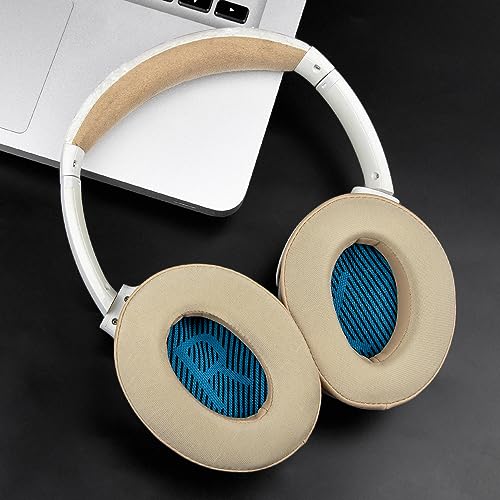 SoloWIT Cooling-Gel Earpads Cushions for Bose Headphones Replacement Ear Pads for Bose QuietComfort 15 QC15 QC25 QC2 QC35/Ae2 Ae2i Ae2w/SoundTrue & SoundLink Around-Ear & Around-Ear II (Beige) - Image 2