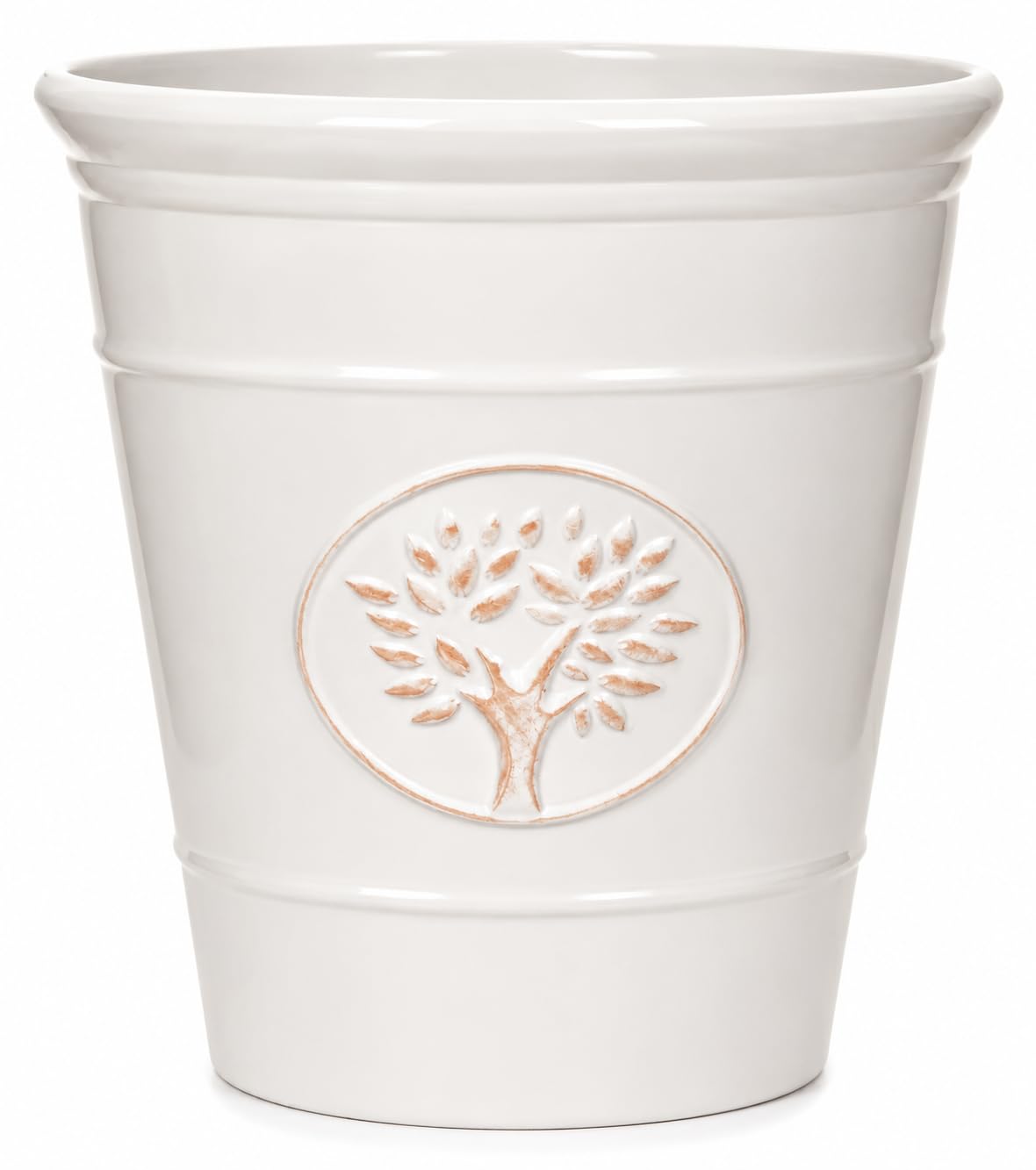 Heritage Tree Garden Pot – Decorative Tree of Life Indoor/Outdoor Planter, Large Lightweight Frost Proof & UV Resistant Plant Pot for Patio, Garden. (Off White, 74 Litre)