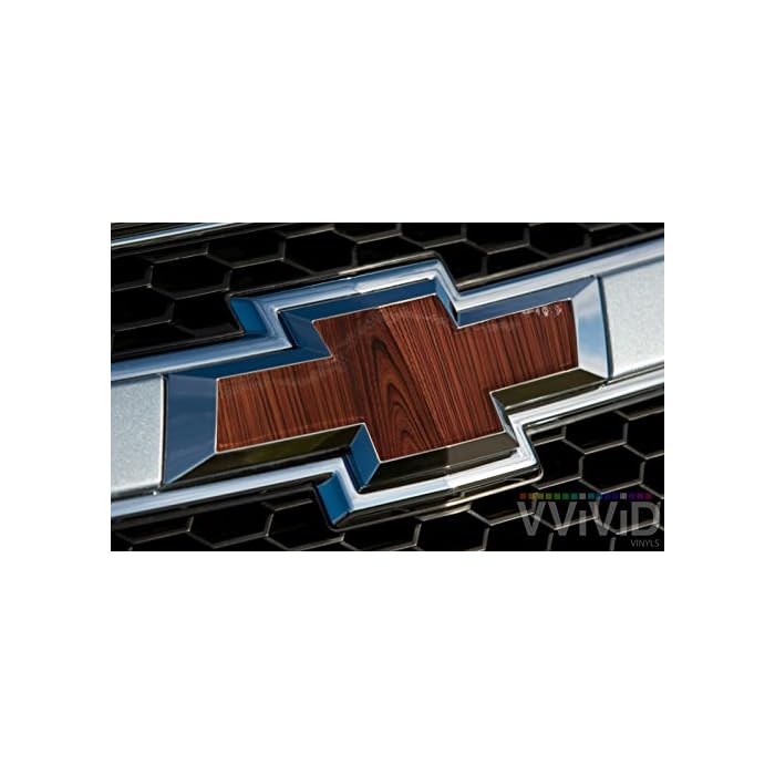 Buy VVIVID Glossy Red Cedar Wood Grain Auto Emblem Vinyl Wrap Overlay CutYourOwn Decal for