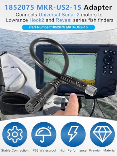 Image of 1852075 MKR-US2-15 Universal Sonar 2 Adapter Cable Compatible with Lowrance Hook 2, Reveal Series, Universal Sonar 2 Motors