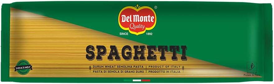 Spaghetti Pasta (Imported)|100% Durum Wheat Semolina| No Maida|High in dietary fibre|Source of protein|Cholesterol Free|Low Calories|No Artificial Ingredients,Salt & Sugar|500g