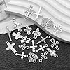 COYUN 20 Pièces Pendentifs Croix en Métal, Pendentifs en Alliage Ornements de Crucifix Religieux en Argent Antique Adaptés à la Fabrication de Bijoux Bricolage Artisanat Décoration d'Intérieur #3
