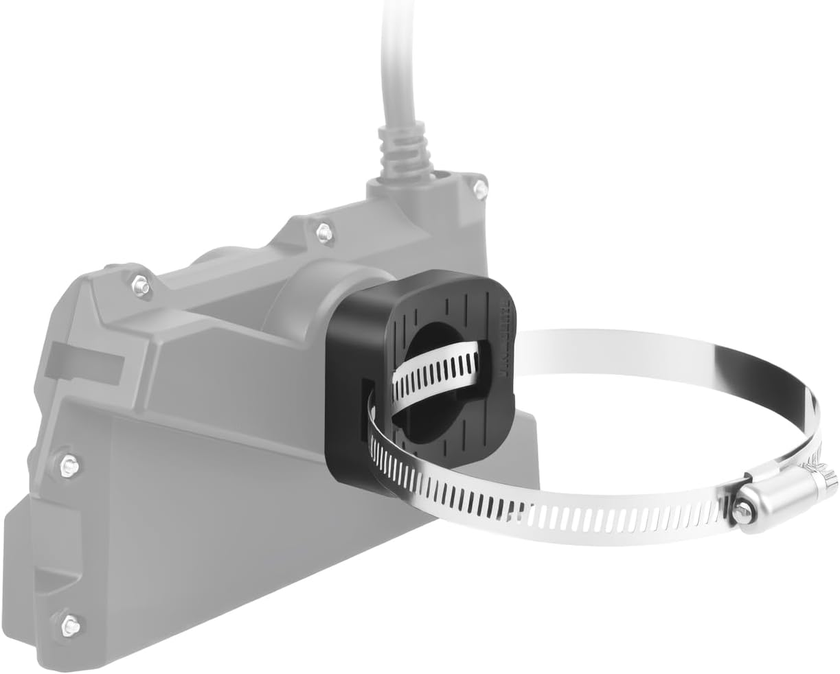 Trolling Trolling Motor Mount Compatible with Garmin LiveScope Plus LVS34, Adjustable Stainless Steel Hose Clamp Bracket for 110mm-135mm Shafts, Replacement for 010-13228-03