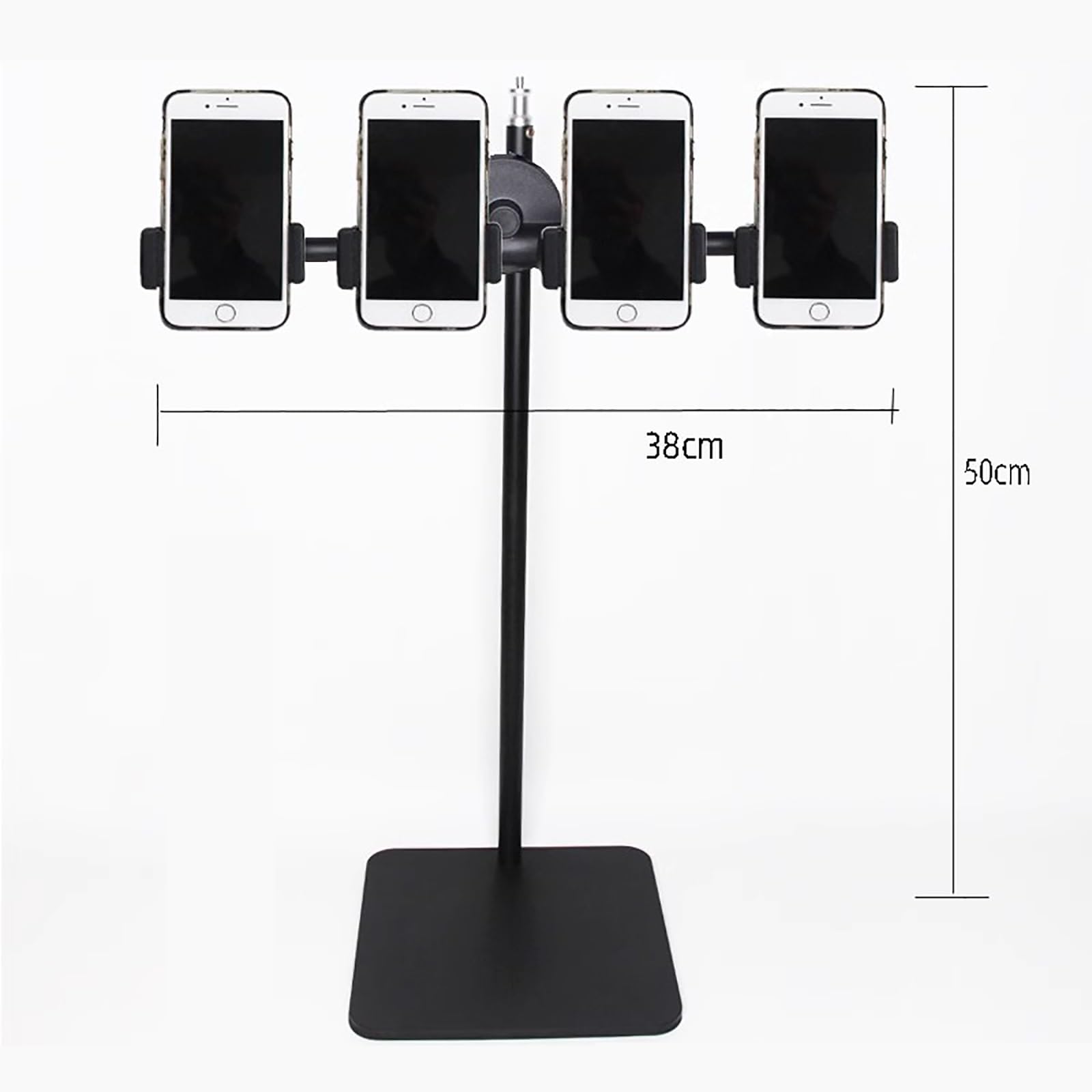 Genérico Soporte de teléfono multidispositivo Giratorio de 360° para transmisión en Vivo, videoconferencias y Juegos. Soporte de Estudio para 4 cámaras para un Mejor Control y ubicación grupal.