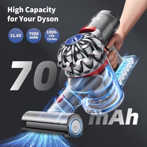 Image of Upgraded 7.0Ah Replacement for Dyson V7 Battery Compatible with Dyson Battery SV11 229687 225403 V7 Animal /Motorhead /Trigger /Absolute /Fluffy /Allergy Cordless Vacuum